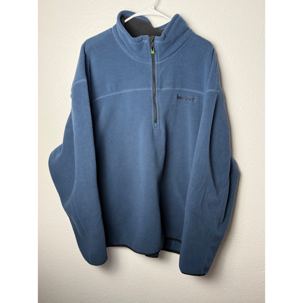 Timberland Men's 3XL Blue Quarter Zip Fleece Pullover Mock Neck Outdoor